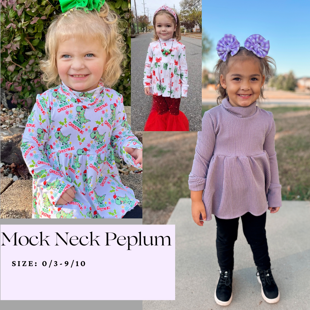 Mock Neck Peplum