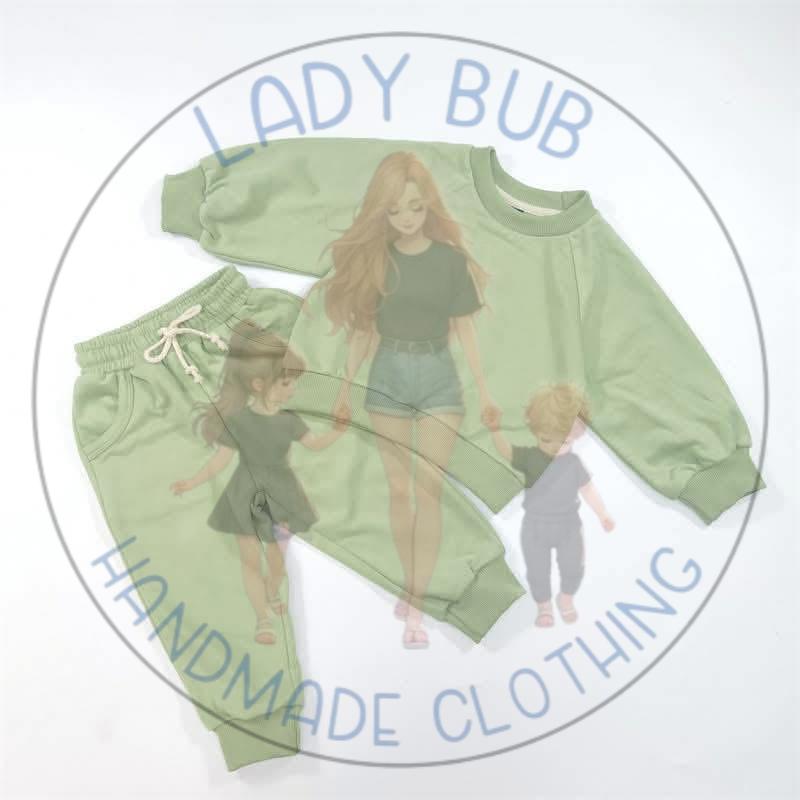 Kids Solid Color Sweatshirt & Jogger Set