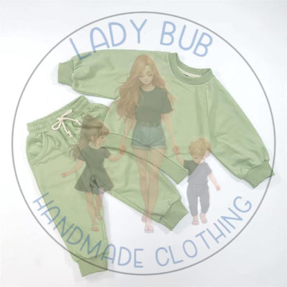 Kids Solid Color Sweatshirt & Jogger Set