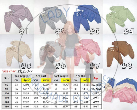 Kids Solid Color Sweatshirt & Jogger Set
