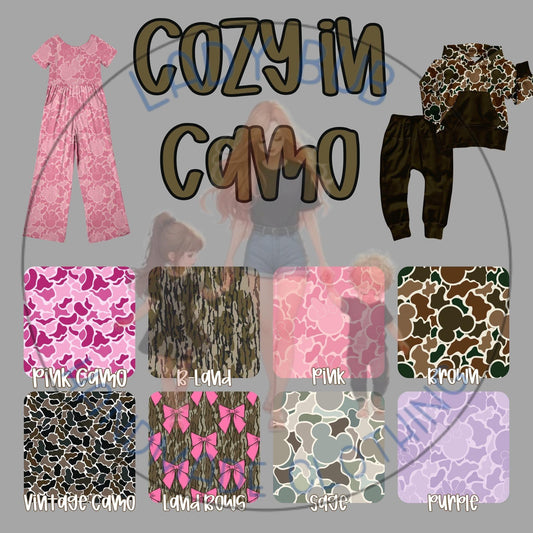 PREORDER kids Cozy In Camo bamboo